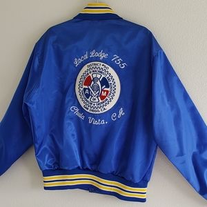 Vintage Satin Jacket Souvenir Chula Vista California Machinis Aerospace Workers